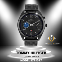 Tommy Hilfiger Men’s Quartz Stainless Steel Black Dial 44mm Watch 1791547 - £96.99 GBP