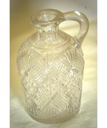 Vinegar Oil Cruet Glass Bottle Jug Diamond Fan Designs Glassware - $19.79