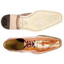 Mens Belvedere New Exotic Siena Genuine Ostrich Leather Burned Amber Brown 1463 image 2