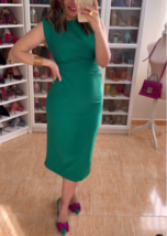 Zara Bnwt 2024. Green Midi Dress Fitted Waist Sleeveless. 9878/076 - £49.94 GBP