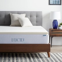 Lucid 2 Inch Traditional Foam Mattress Topper - Hypoallergenic -, Queen - $1,427.64 MXN