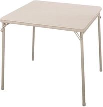 Folding Table 28&quot; H x 34&quot; x 34&#39;&#39; Square Vinyl Top w/Steel Frame, Tan By ... - €59,80 EUR