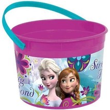 Disney Frozen Pail Birthday Party Favor Container Plastic Bucket with Handles 5&quot; - £7.15 GBP