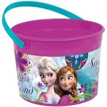 Disney Frozen Pail Birthday Party Favor Container Plastic Bucket with Handles 5&quot; - £7.12 GBP