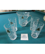 Oneida Royal Crystal Rock Dorico Lead Pitcher TUMBLERS ITALY SET NIB 5 PCS - $1,982.83 MXN