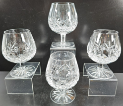 4 Waterford Crystal Lismore Brandy Glasses Set Clear Cut Etch Cognac Snifter Lot - £163.49 GBP