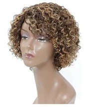 HUA Short Curly Human Hair Wigs for Black Women P4/27/30 Short Curly Wigs for Af - £28.02 GBP