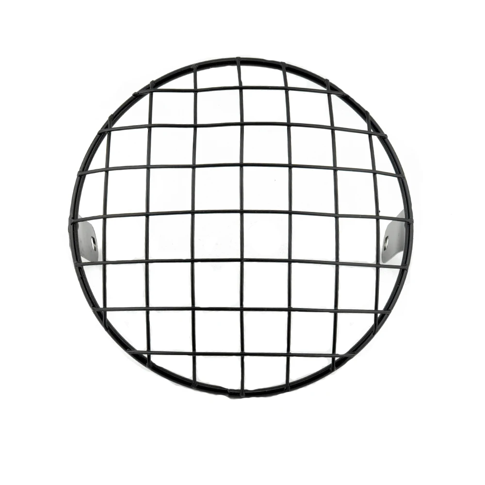 Universal Motorcycle Headlight 7&quot; 19.5cm Grill  Lattice Grid  Square Cover Vinta - $480.15