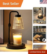 Adjustable Height Dimmable Candle Warmer Lamp with Timer - Black Home Decor - $36.00
