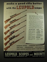 1952 Leupold Scopes and Mounts Ad - Make a good rifle better with the Leupold  - £14.53 GBP