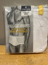 Stafford Mens Full Cut Briefs Underwear Size XL White 100% Cotton 6-Pack... - $29.69