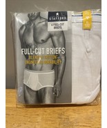 Stafford Mens Full Cut Briefs Underwear Size XL White 100% Cotton 6-Pack... - $29.69