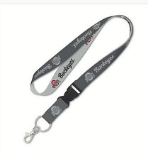 Ohio State Buckeyes Gray Lanyard Key Chain w/Detachable Buckle 22&quot; L X 1&quot; W  - £5.26 GBP