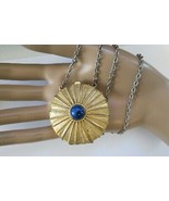 VTG Estee Lauder Glace Pendant Solid Perfume Parfum Blue Cab Necklace Co... - $418.86 MXN