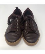 Gymboree Boys Size 11 Burgundy Shoes Formal Tie Lace Look Slip On Stylish - $10.89