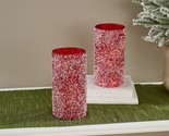 Set of (2) 8&quot;  Illuminated Pearl &amp; Glitter Hurricanes by Valerie in Red - $193.99