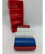 Lot Of Red White Blue Playing Card Plastic Poker Chips - $9.56 CAD