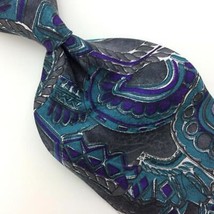 Secours Tie Green Gray Purple  Silk Necktie Art Deco Abstract Men&#39;s Ties I21-91 - £12.62 GBP