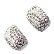 Authentic! Cartier 18k White Gold Diamond Nouvelle Vague Earrings - $5,750.00