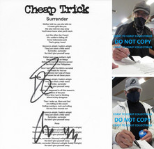 Robin Zander &amp; Tom Petersson signed Cheap Trick Surrender Lyrics sheet COA Proof - £155.74 GBP