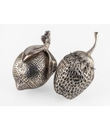 Lot of Two Silverplate Fruit Paperweights Lemon and Strawberry - €304,51 EUR