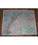 1957 VINTAGE MAP OF COLOMBIA VENEZUELA ECUADOR PANAMA / SCALE 1:5,000,000 - £24.07 GBP