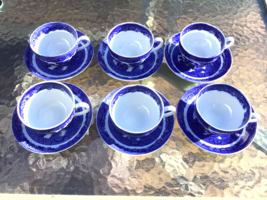 Blue  Willow Allertons England Cups and Saucers Set of (6) - £52.63 GBP