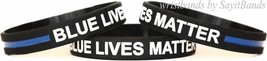 Two (2) Blue Lives Matter Wristbands Awareness Bracelets Child Adult XL Sizes - £1.57 GBP
