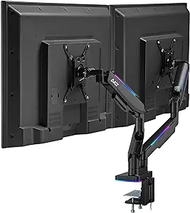 Rgb Lights Dual 17-43 Gaming Monitor Arm Desk Mount, Fits Two Flat/Curve... - $370.99
