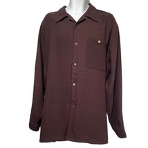 Vintage De Cello Men&#39;s Brown Long Sleeve Button Down Shirt Plus Size 2XL - £31.64 GBP