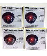 (LOT 4) BRAND NEW Dummy Camera Fake Security CCTV Dome w/ Flashing Red L... - £17.36 GBP