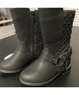 Wonder Nation Girl’s Zip up Boots Size 7 Black Silver Buckle Studs New Item - $127.94 MXN