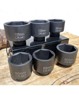 6Pcs  1&quot; Dr.  6pt Metric Jumbo Shallow Impact Sockets Set 80 85 90 95 10... - €178,62 EUR