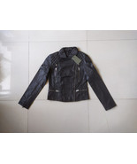 AllSAINTS Women&#39;s Catch Leather Biker jacket $253 WORLDWIDE SHIPPING - $3,637.75 MXN