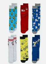 PEANUTS~Snoopy~Charlie Brown Socks~6 Pairs Men&#39;s Size 8 - 12 Bioworld Bo... - £15.70 GBP