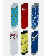 PEANUTS~Snoopy~Charlie Brown Socks~6 Pairs Men&#39;s Size 8 - 12 Bioworld Bo... - $27.29 CAD