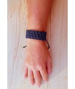 Navy blue macrame cuff bracelet - $38.00
