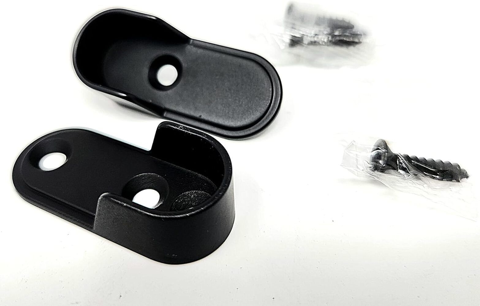 1 Pair Oval Wardrobe Rod Tube Open End Support Cap Flanges with Installa... - $9.34