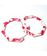 Peppermint 50mm Octagon Acetate Hoop Earrings Acrylic earrings resin ear... - $416.42 MXN