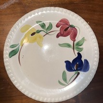 Blue Ridge Southern Pottery Carnival Dinner Plate Hand Painted Flower Hand Paint - £11.79 GBP