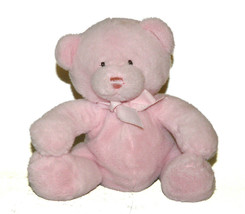 Baby Ganz Pink Teddy Bear Rattle Plush Lovey 8 inch BG1780 Stuffed Animal - £23.38 GBP