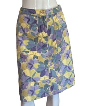 J Jill Skirt Purple &amp; Yellow Floral Women&#39;s 2 Petite Straight Knee Lengt... - £11.74 GBP