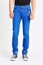 COTTON CITIZEN Mens Jeans Straight Fit Splash Everyday Cozy Solid Blue S... - $86.42