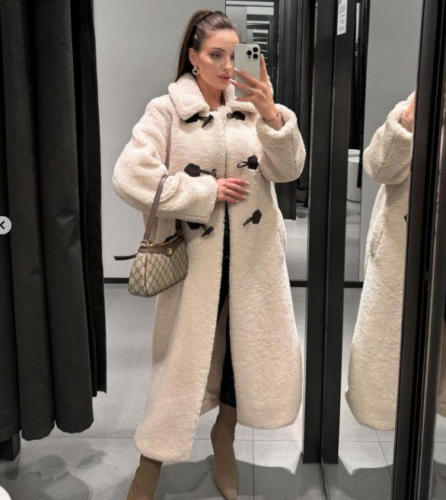 Zara New 2024. Ecru Faux Shearling Toggles and 50 similar items