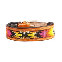 STG Genuine Leather Handmade Beaded Dog Collar For All Breed Unisex Dog Collar - £34.50 GBP+