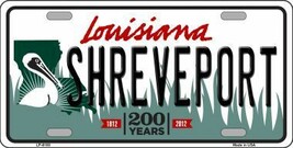 Shreveport Louisiana Novelty Metal License Plate LP-6180 - £15.71 GBP