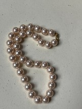 Thick Peachy Cream Faux Round Pearl Bead Necklace – 17 inches long x 3/8th’s inc - £9.02 GBP