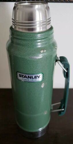 Vtg. 1999 Aladdin Stanley Thermos 24 Oz Wide Mouth Green Vacuum Bottle  A1350B