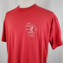 Vintage 1996 Wisconsin All Star Softball Team T-Shirt XXL Red Single Sti... - $26.99