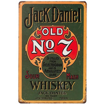 Jack Daniel Old No. 7 Sour Mash Whiskey Novelty Metal Sign 8&quot; x 12&quot; - £7.06 GBP